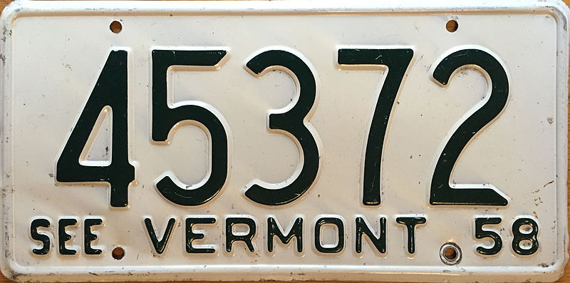File:1958 Vermont license plate.JPG