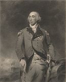 Black and white print of Charles Grey in late 18th century military uniform