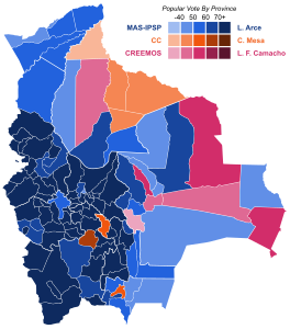 2020 Bolivian general election - Vote Strength.svg