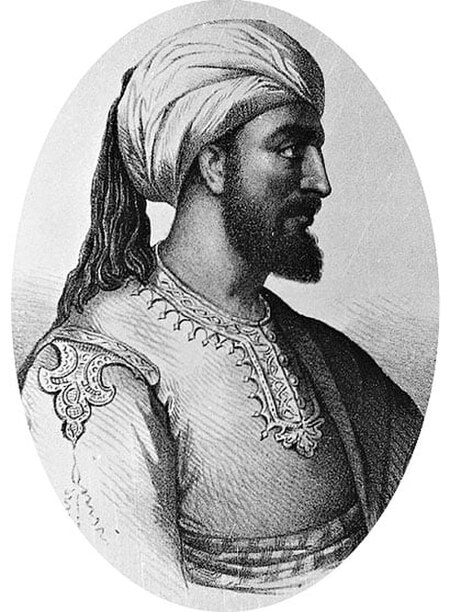 19th-century portrait of Abd al-Rahman I, from Estoria de España.