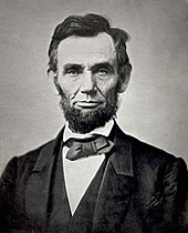 Abraham Lincoln in 1863, the year he issued the Emancipation Proclamation Abraham Lincoln November 1863.jpg