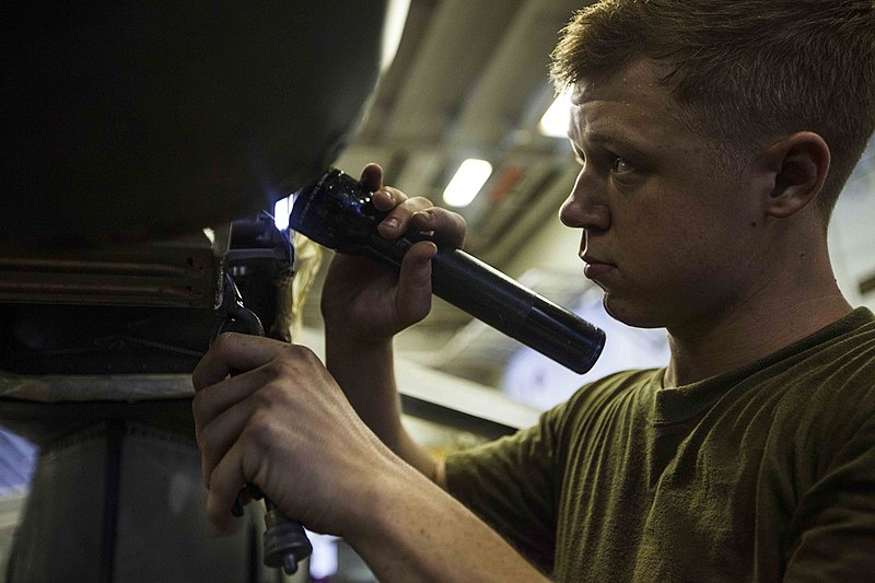 File:Airframe mechanics maintain 22nd MEU Harriers at sea 140521-M-HZ646-010.jpg