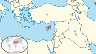 Location of Akrotiri and Dekelia (in red)