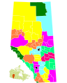 Alberta census subdivisions.