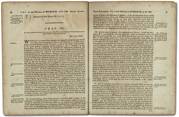 An Act to Prevent the further Introduction of Slaves and to limit the Term of Contracts for Servitude within this Province, Legislative Assembly of Upper Canada, 1793