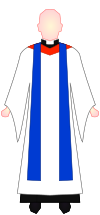 Anglican Reader - choir dress with hood.svg