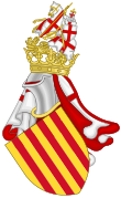 Aragonské královské paže s hřebenem rytířství svatého Jiří.svg
