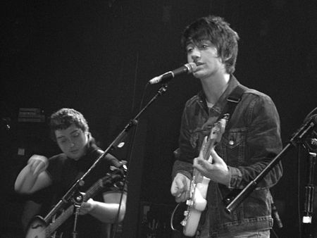 British band Arctic Monkeys reached number one on the UK Indie Chart with three different singles, and spent a total of eight weeks at the top. Arctic Monkeys.jpg