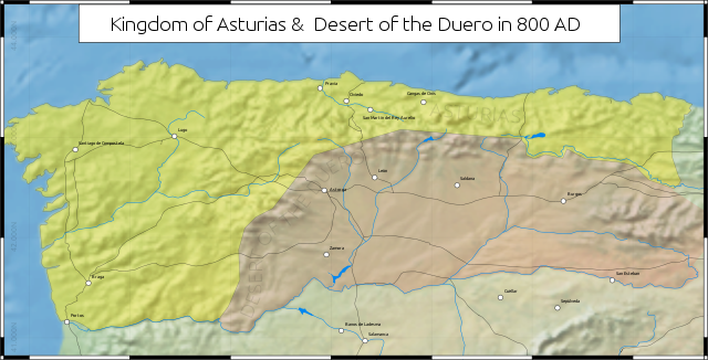 Mapa Królestwa Asturii