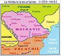 La principauté de Moldavie lors de sa fondation.