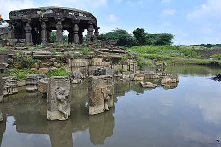 Ruins of Barakhambi temple at Ambajogai built in 12th century