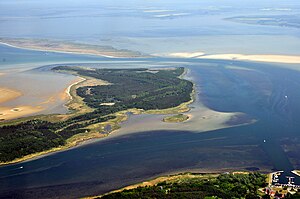 Aerial view of the island of Bock