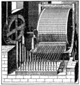 バレル・オルガンの印刷モノクロ画