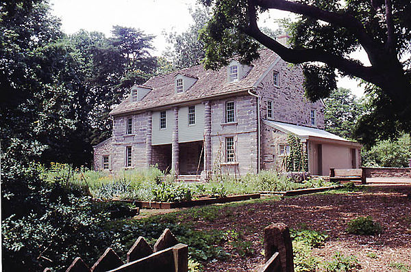 John Bartram's house and upper garden at Bartram's Garden