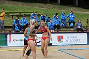 Deutsch: Beachhandball Europameisterschaften 2019 (Beach handball Euro); Tag 3: 4. Juli 2019 – Frauen, Platzierungsrunde Gruppe IV, Russland-Slowenien 2:0 (18:11, 20:16) English: Beach handball Euro; Day 3: 4 July 2019 – Women Consolation Round Group IV – Russia-Slovenia 2:0 (18:11, 20:16)