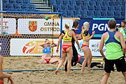 Deutsch: Beachhandball Europameisterschaften 2019 (Beach handball Euro); Tag 5: 6. Juli 2019 – Frauen, Platzierungsspiel für die Ränge 9–12, Deutschland-Polen 2:1 (22:23, 19:16, 7:6) English: Beach handball Euro; Day 5: 6 July 2019 – Placement Match/Cross Match for rank 9–12 Women – Germany-Poland 2:1 (22:23, 19:16, 7:6)