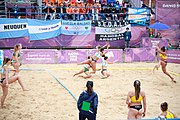 Deutsch: Beachhandball bei den Olympischen Jugendspielen 2018; Tag 5, 10. November 2018; Mädchen, Hauptrunde - Ungarn-Argentinien 1:2 English: Beach handball at the 2018 Summer Youth Olympics at 11 October 2018 – Girls Main Round – Hungary-Argentina 1:2