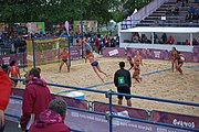 Deutsch: Beachhandball bei den Olympischen Jugendspielen 2018; Tag 5, 10. November 2018; Mädchen, Hauptrunde - Chinese Taipei (Taiwan)-Niederlande 1:2 English: Beach handball at the 2018 Summer Youth Olympics at 11 October 2018 – Girls Main Round – Chinese Taipei (Taiwan)-Netherlands 1:2