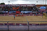 Deutsch: Beachhandball bei den Olympischen Jugendspielen 2018; Tag 5, 10. November 2018; Mädchen, Hauptrunde - Chinese Taipei (Taiwan)-Niederlande 1:2 English: Beach handball at the 2018 Summer Youth Olympics at 11 October 2018 – Girls Main Round – Chinese Taipei (Taiwan)-Netherlands 1:2