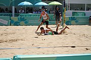 Deutsch: Beachvolleyball bei den Olympischen Jugendspielen 2018; Tag 11, 17. Oktober 2018; Jungen, Spiel um Platz 3 – Argentinien-Ungarn 2:0 (21–15/21–15) English: Beach volleyball at the 2018 Summer Youth Olympics at 17 October 2018 – Bronze Medal Match – Argentina-Hungary 2:0 (21–15/21–15)