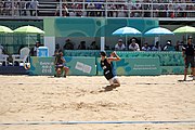 Deutsch: Beachvolleyball bei den Olympischen Jugendspielen 2018; Tag 11, 17. Oktober 2018; Jungen, Spiel um Platz 3 – Argentinien-Ungarn 2:0 (21–15/21–15) English: Beach volleyball at the 2018 Summer Youth Olympics at 17 October 2018 – Bronze Medal Match – Argentina-Hungary 2:0 (21–15/21–15)