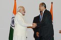 Bhuwan Chandra meeting Indian Prime Minister Narendra Modi at Dubai in 2015.jpg