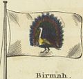 Barmská vlajka – varianta (po roce 1835) Poměr stran: 2:3