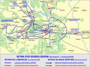 Карта-схема наступлення на Бабруйск.