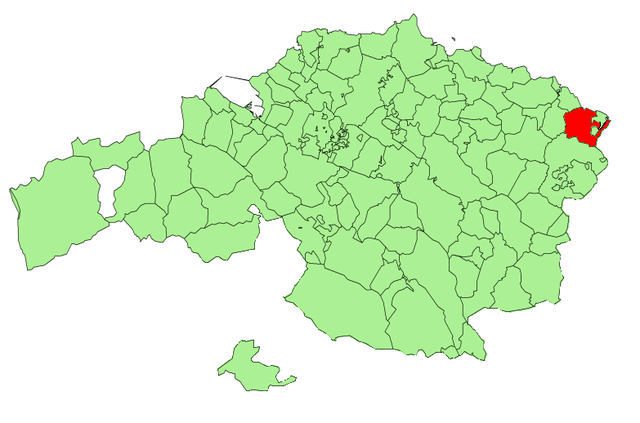 Localização do município de Berriatua na Biscaia