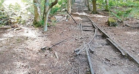 Schutzweiche im unteren Bereich, Blick bergauf