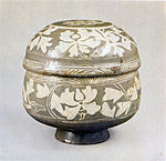 Buncheong Lidded Bowl with Inlaid Peony Design.jpg