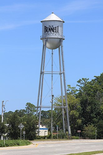 Bunnell Water Tower - Full West View of Water Tower. Bunnell Water Tower - Full West View of Water Tower.jpg