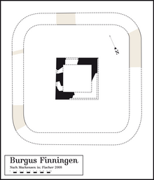 The burgus at Finningen based on research by Michael Mackensen, 1985 Burgus Finningen Neu-Ulm Bayern.png