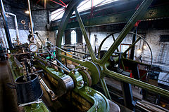 Horizontal mill engine. Old Pumping Station, Cambridge, UK.