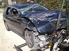 Motor vehicle accidents such as this one are more likely to be fatal in developing countries than in developed ones. Car crash.jpg