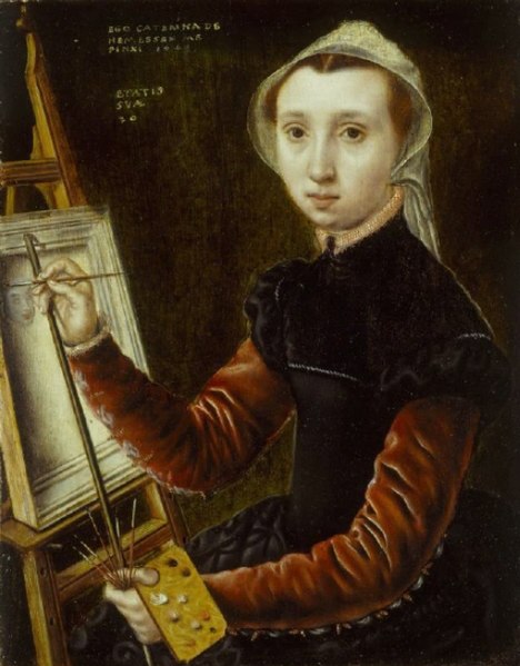 File:Catharina van Hemessen - Self-portrait at the easel.jpeg