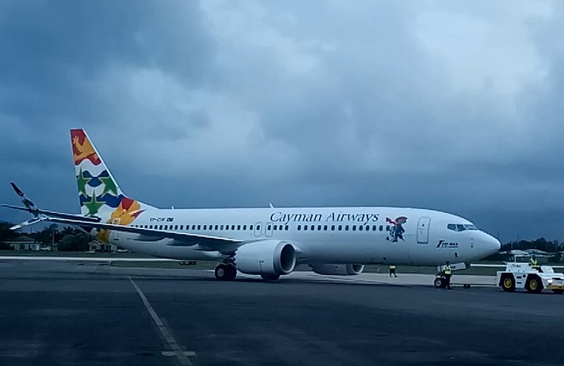 File:Cayman Airways 737 MAX 8 VP-CIW 1st delivery flight.jpg