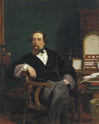 <i>Charles Dickens in His Study</i> Painting by William Powell Frith