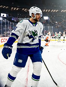 Wolanin during the 2023 AHL All-Star Skills Competition. Christian Wolanin during the 2023 AHL All-Star Skills Competition.jpg