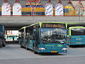 Bus leaving the bus station.