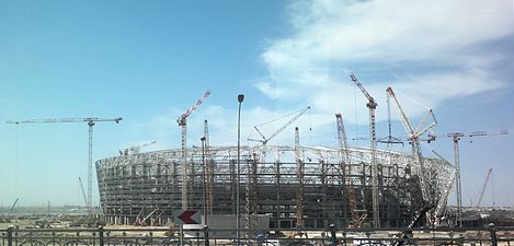 Das im Bau befindliche Baku Stadion im Juni 2014