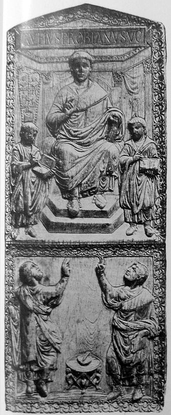 The ivory diptych of Probianus Consular diptych Probianus.jpg