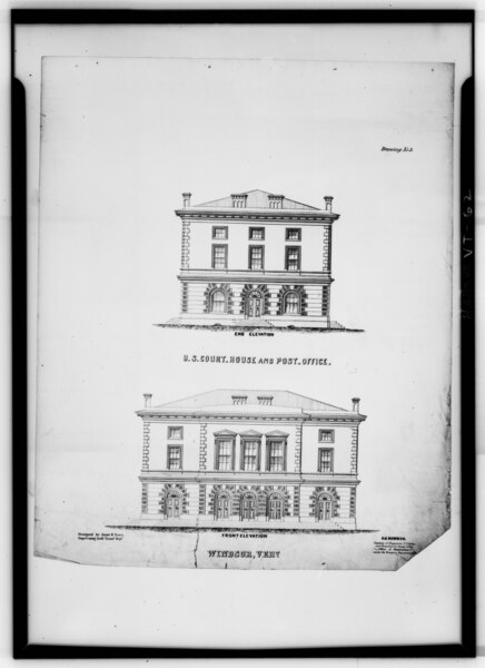 File:Courthouse and Post Office, Main Street, Windsor, Windsor County, VT HABS VT,14-WIND,5-7.tif