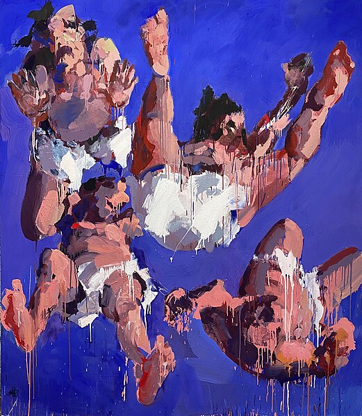 File:David Stern, The Sons of God, 2019. Acrylics and pigments on canvas, 81 x 71 inches.jpg