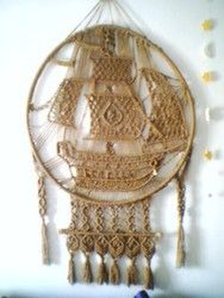 Decorative macramé ship