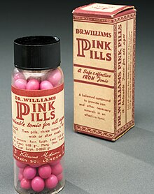 Dr Williams' 'Pink Pills', London, England, 1850-1920 Wellcome L0058211 (cropped).jpg