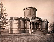 The first building of the observatory (c.1880) Dudley Observatory.jpg