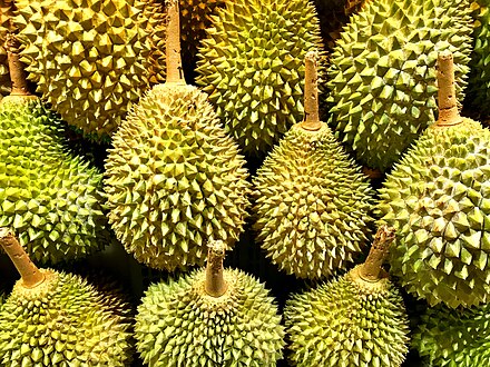 Durians in a market