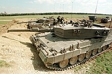 Dutch Leopard 2A4 tanks, 1997 Dutch Leopard 2A4 in Defensive Hull-down Position 1997.jpg