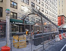 70th Street entrance under construction East 70th St 2d Av canopy jeh.jpg